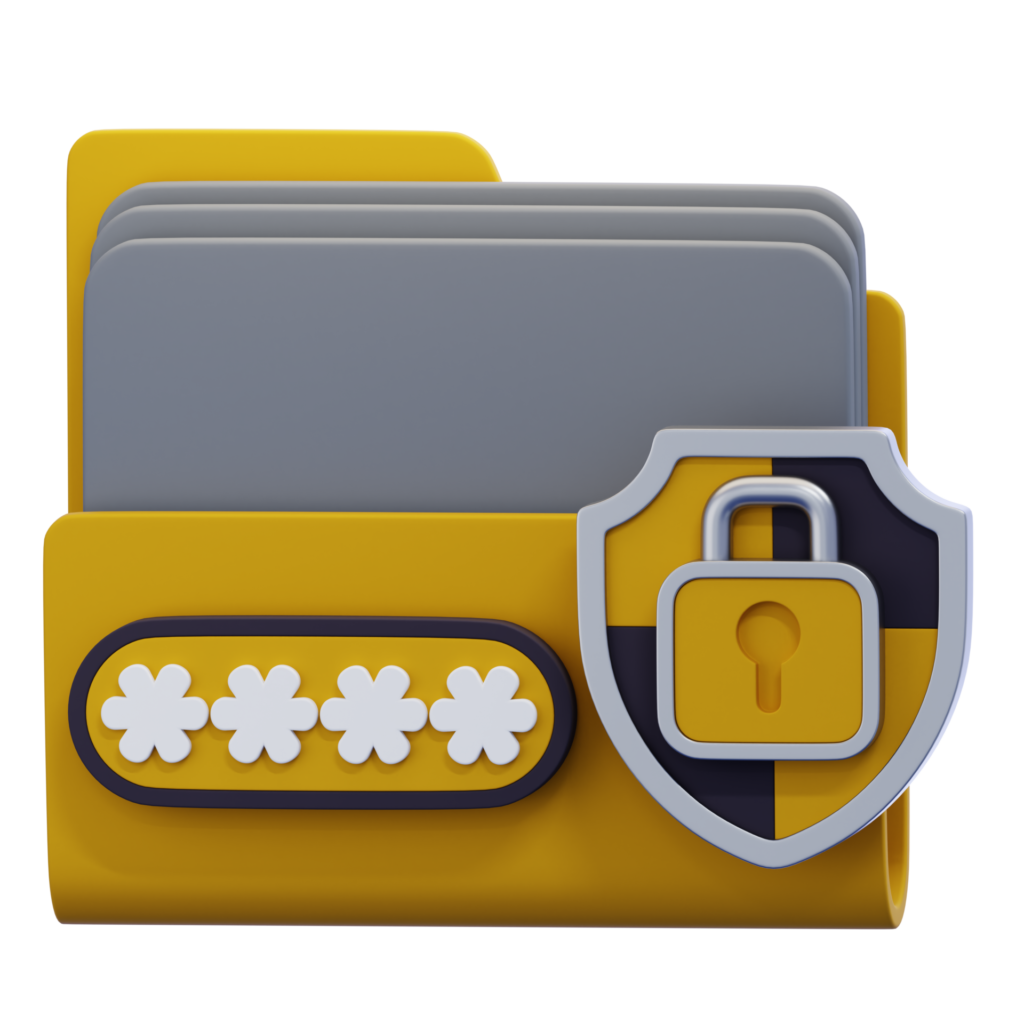 Illustration representing encrypted files and protected personal data