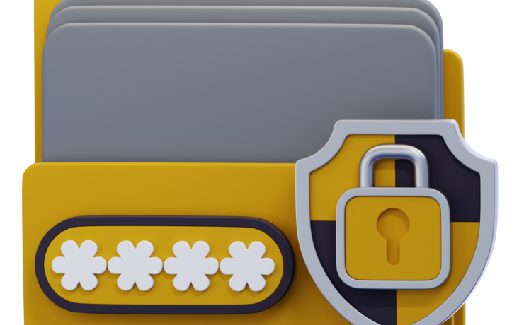 Illustration representing encrypted files and protected personal data