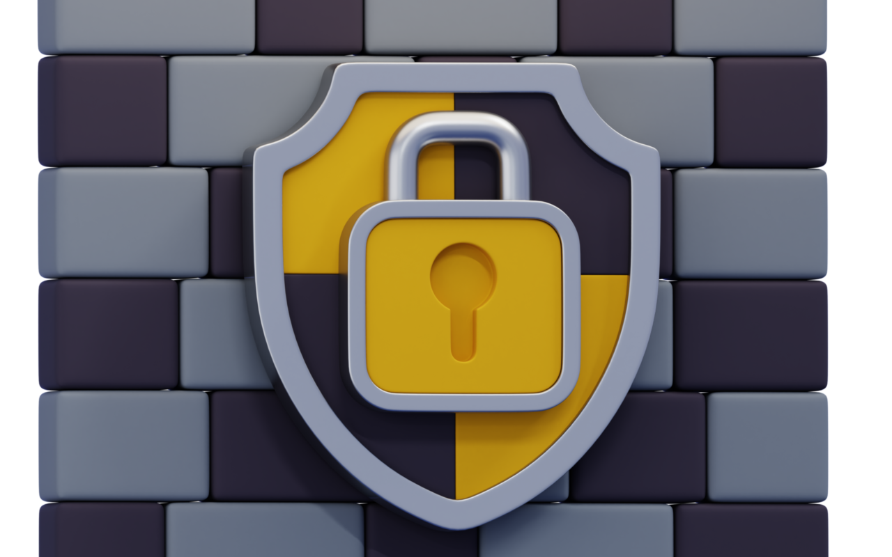 Illustration representing firewall and website security basics