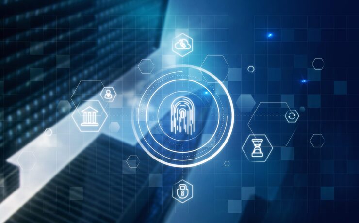 Abstract fingerprint graphic representing identity protection and online account security