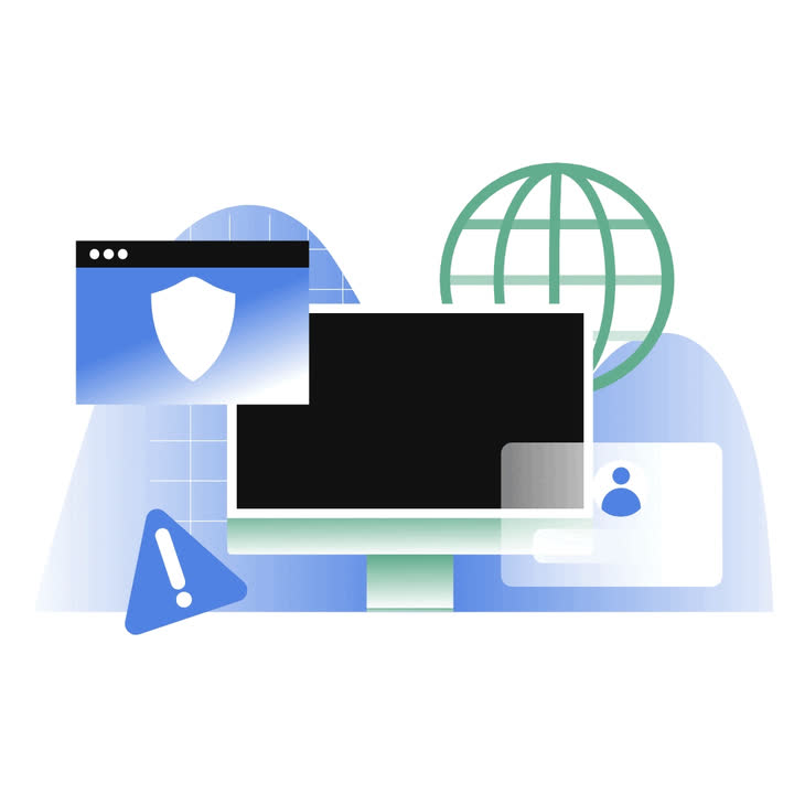 Animation representing fraud detection and online scam awareness